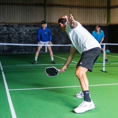 Players on the indoor pickleball court at Foxes Farm, Colchester