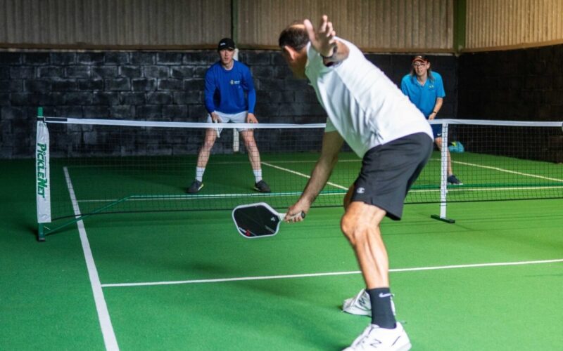 Players on the indoor pickleball court at Foxes Farm, Colchester