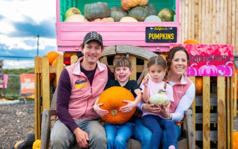 Guy and Emily pumpkin farmers